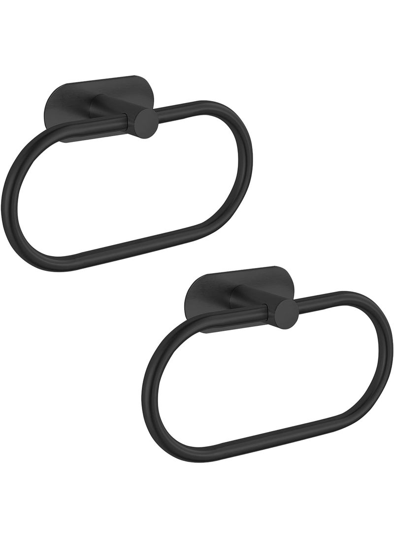 Eolax Towel Bar/Bath Towel Ring, Self Adhesive Hand Towel Ring for Bathroom, Stainless Steel Sticky Hand Towel Holder, No Drilling Modern Round Towel Hanger Wall Mounted - Image 1